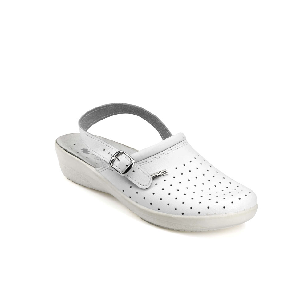 Ciabatta sanitaria certificata in pelle donna, sottopiede estraibile made in Italy Ciabatta sanitaria certificata in pelle donna, sottopiede estraibile made in Italy