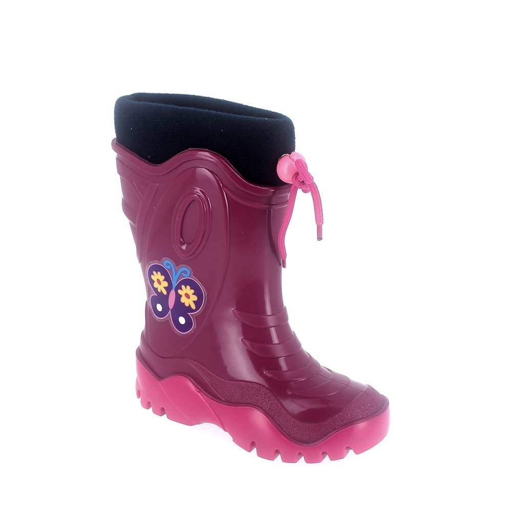 Art. 167.53 Solid colour children pvc boot with padded insock. Lampone colour
