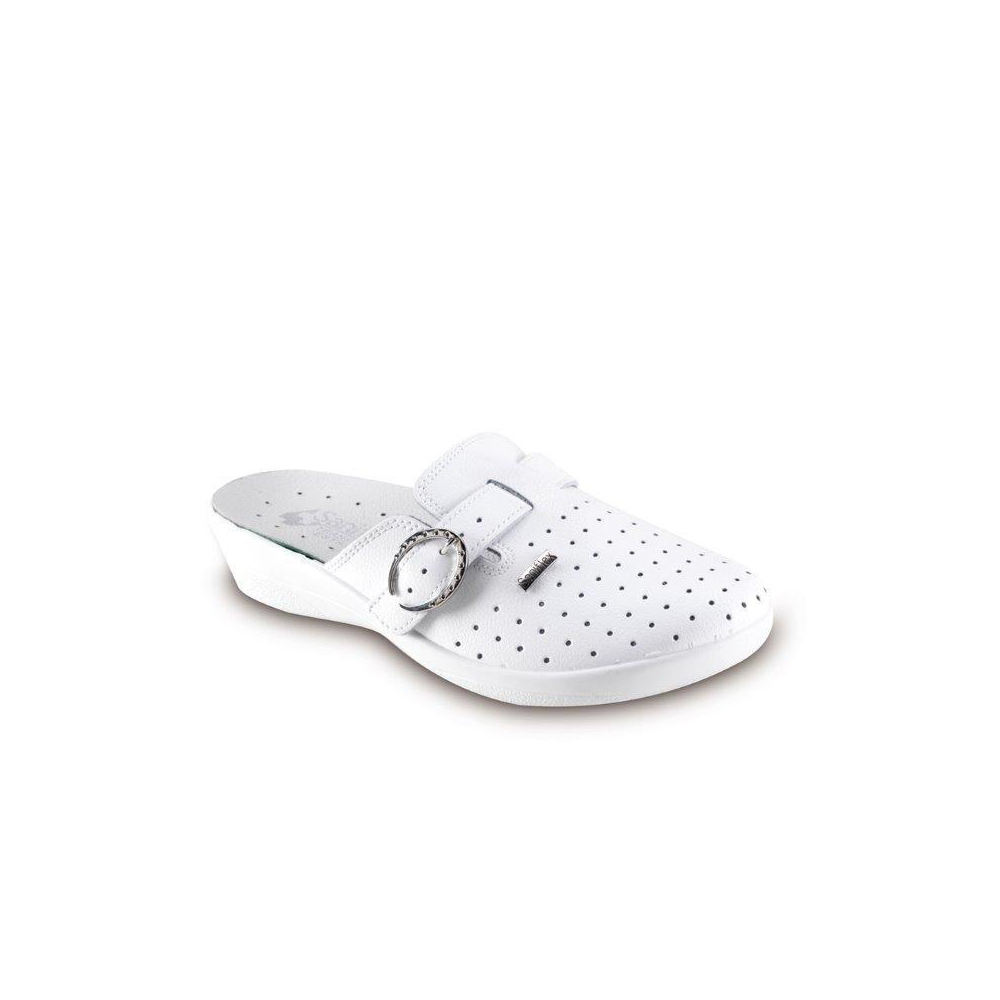 Ciabatta sanitaria certificata in pelle donna, sottopiede estraibile made in Italy Ciabatta sanitaria certificata in pelle donna, sottopiede estraibile made in Italy