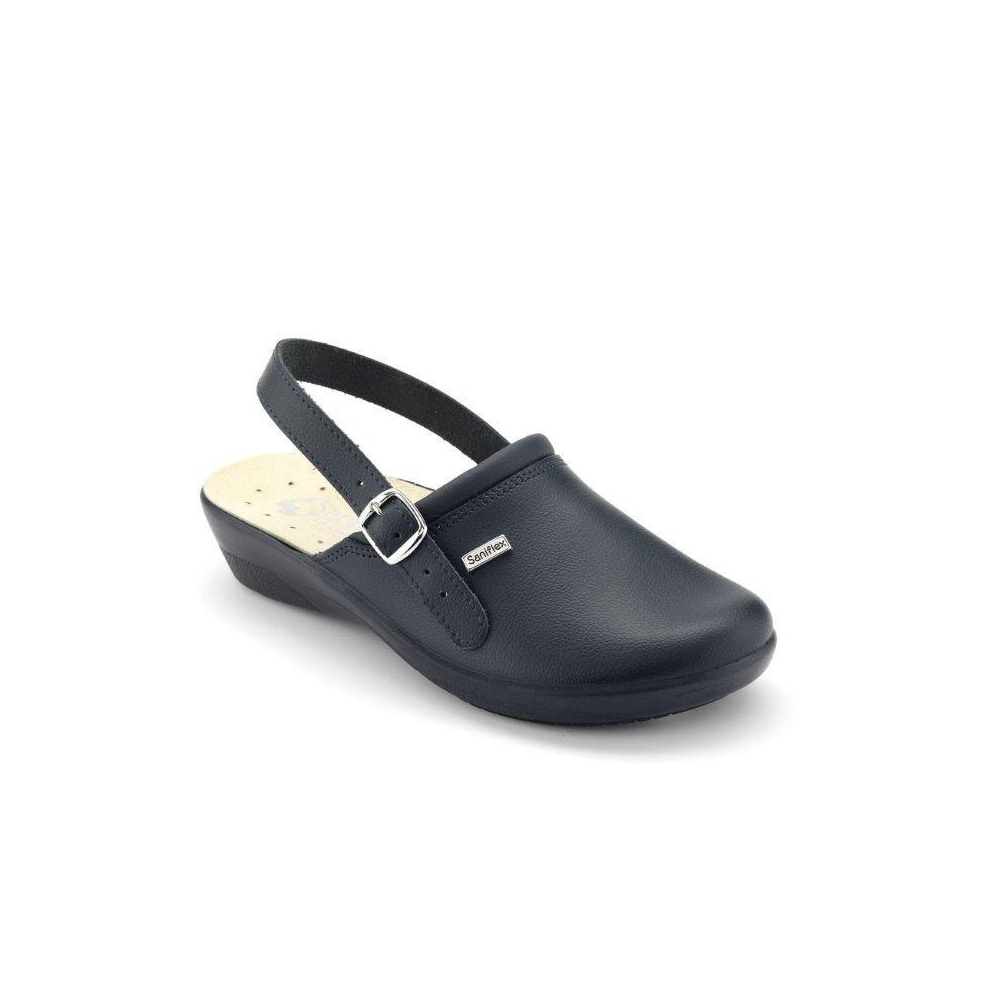 Ciabatta sanitaria certificata in pelle donna, sottopiede estraibile made in Italy Ciabatta sanitaria certificata in pelle donna, sottopiede estraibile made in Italy