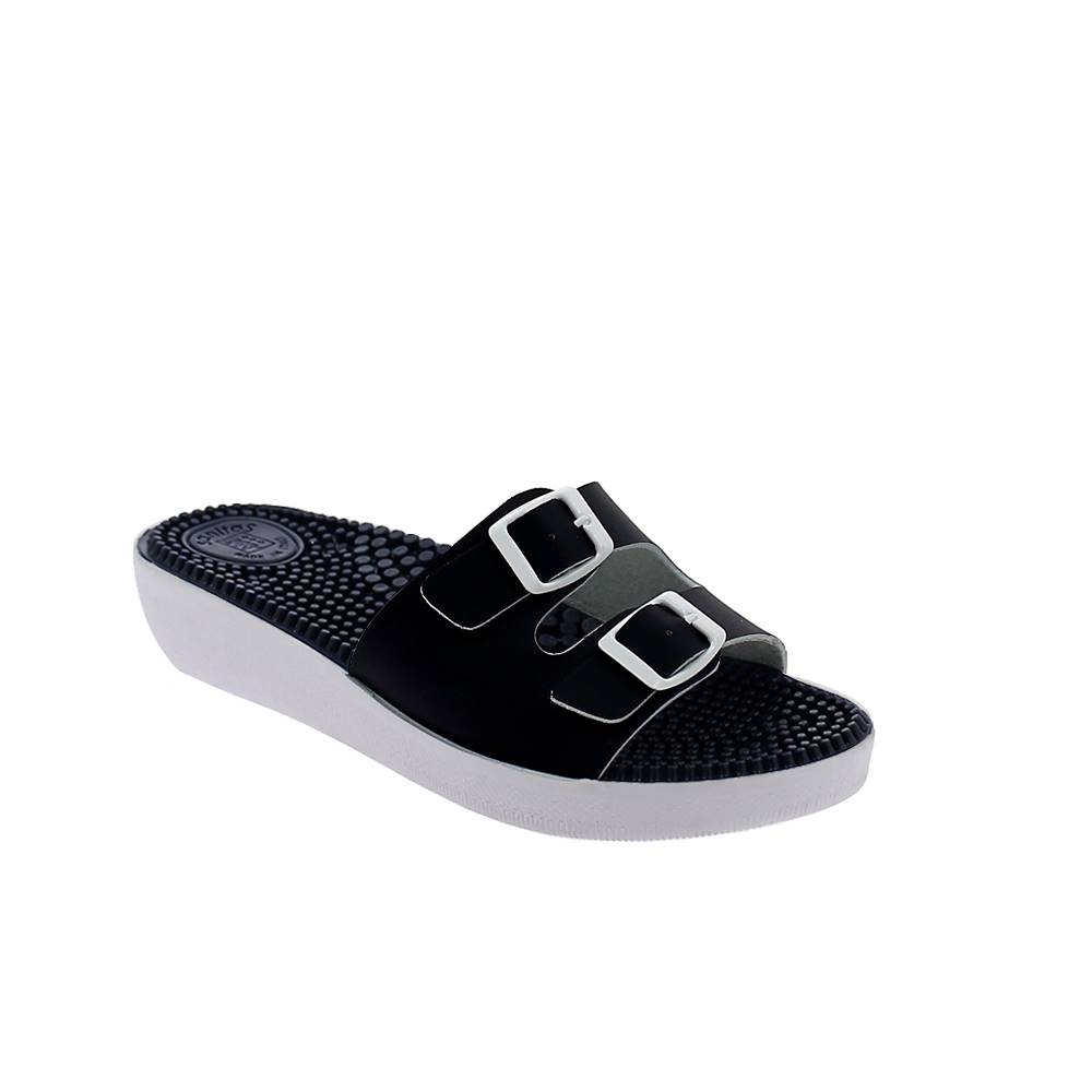 Art. 1021-6 - Ciabatta donna  2 fibbie con sottopiede in pioli massaggianti. 