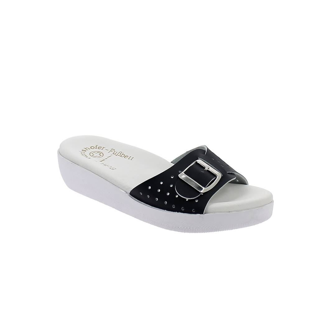 Art. 1061-11- 1 buckle perforated slipper for women  with anataomical &quot;Worishofer&quot; fussbett insole 