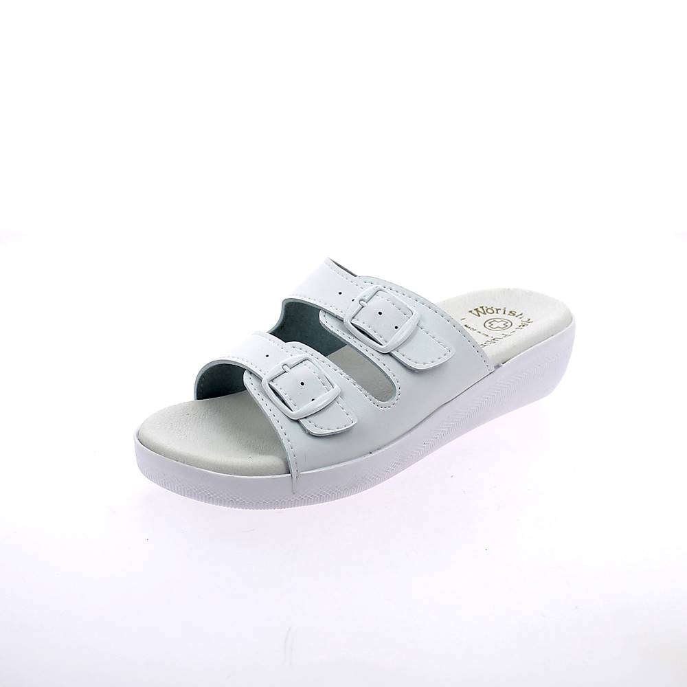 Art. 1381-11 - Ciabatta donna 2 fibbie. Tomaia lunga. Sottopiede fussbett anataomico &quot;Worishofer&quot;