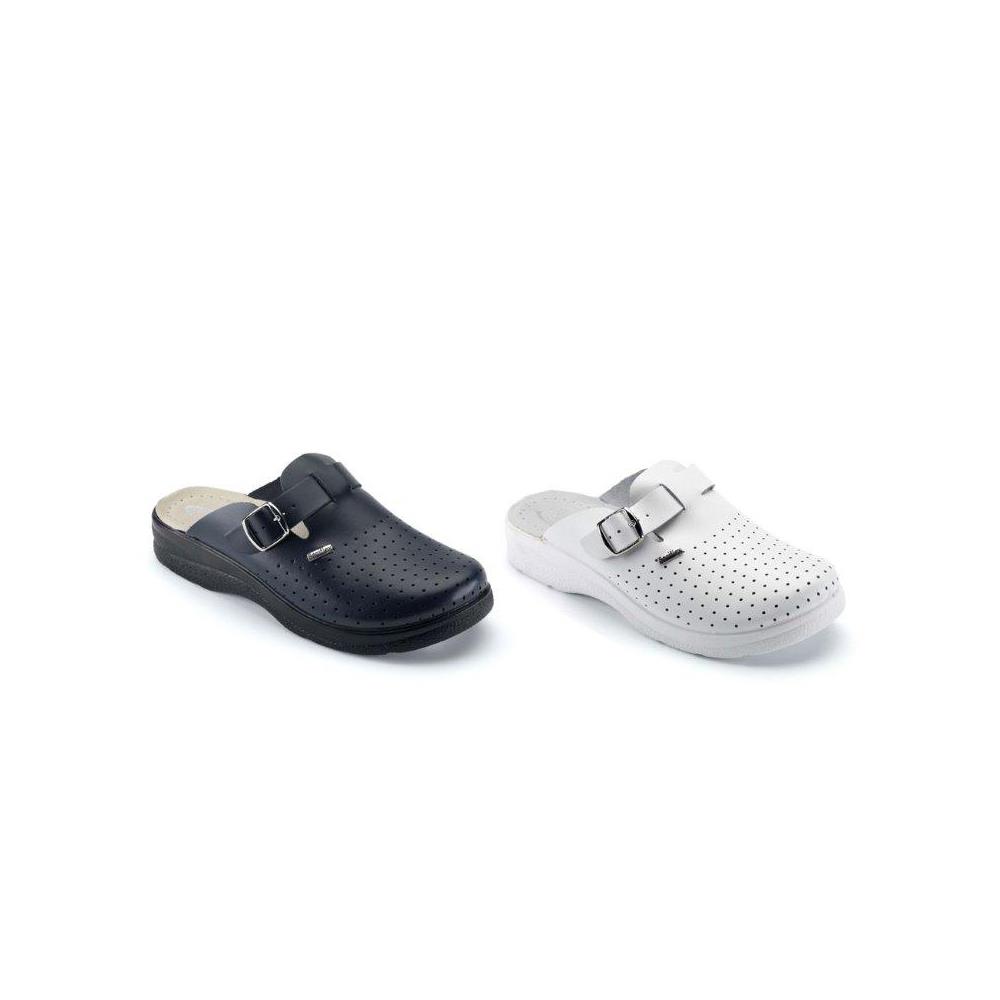 Leatherette and microfiber medical slipper for men - with padded insole