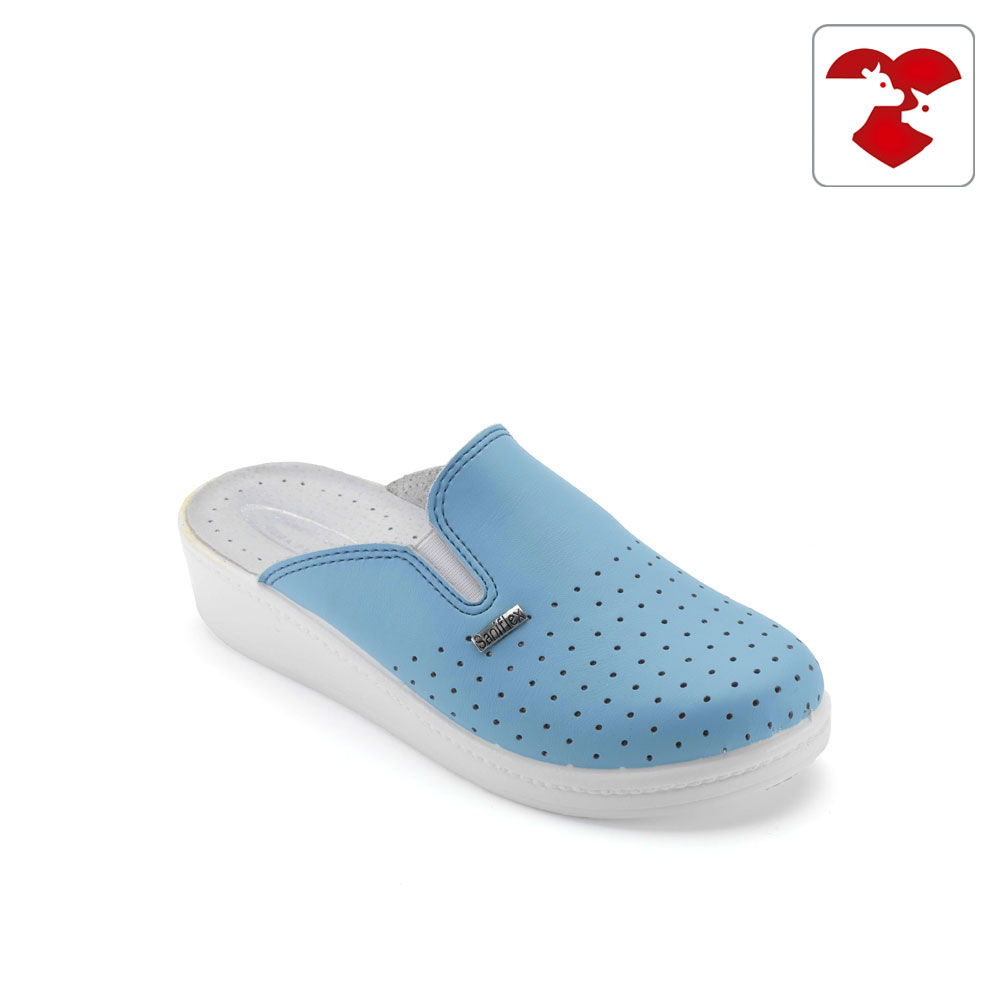 Leatherette and microfiber medical slipper for women - with padded insole