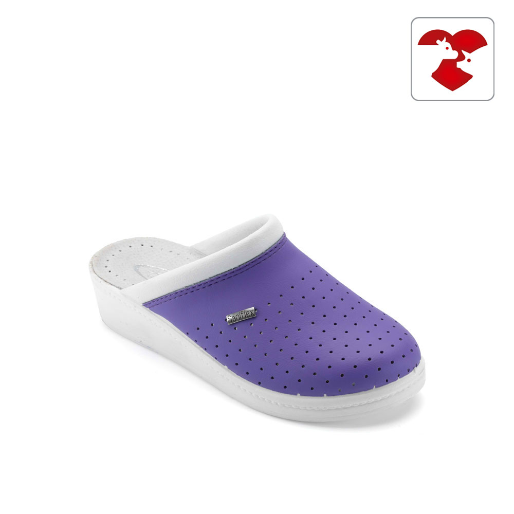 Leatherette and microfiber medical slipper for women - with padded insole