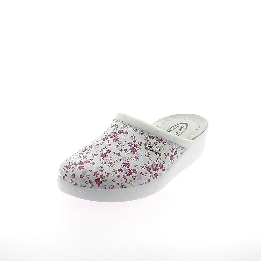 Ciabatta chiusa donna linea "fiorato", sottopiede imbottito Ciabatta chiusa donna linea "fiorato", sottopiede imbottito