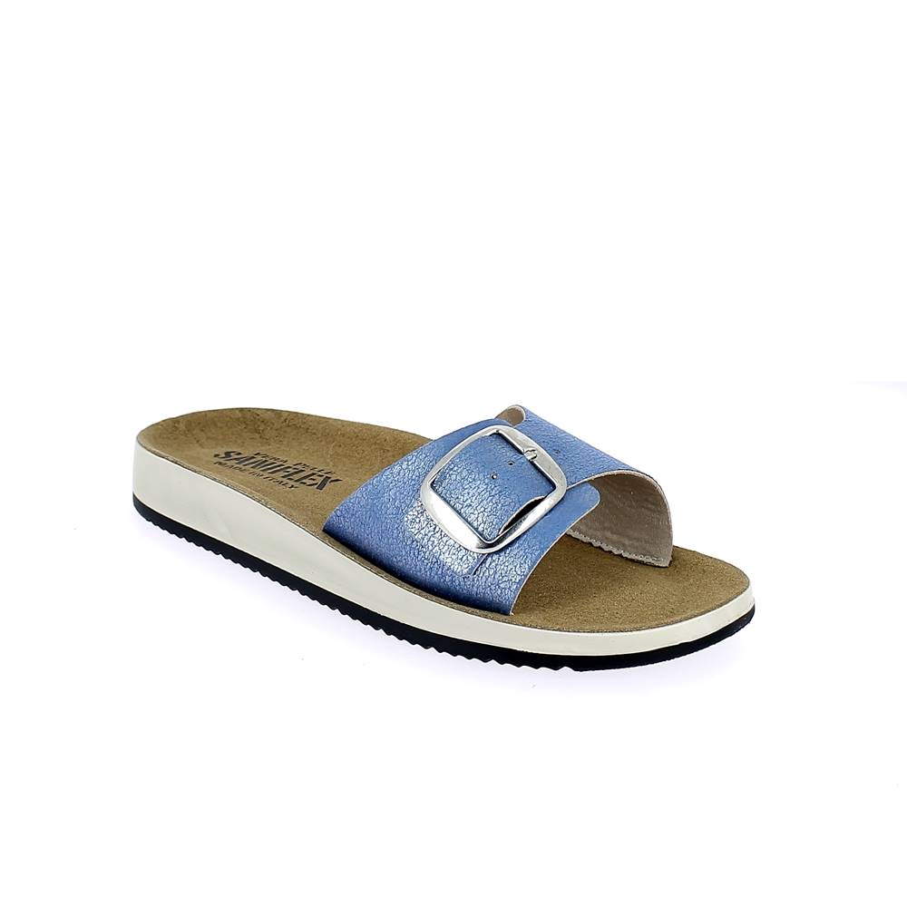 Art. 7106-1.  Ciabatta estivo donna. 1 fibbia. Sottopiede pelle scamosciata con imbottitura. 