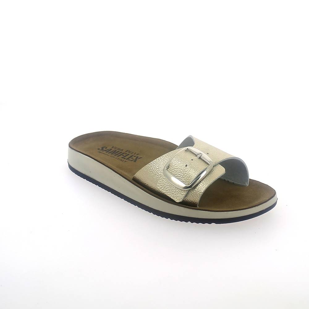 Art. 7111/1 - Summer slipper for women. metal upper with buckle. Comfort fit