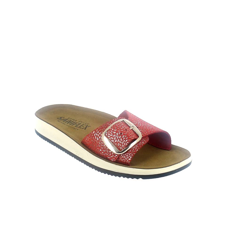 Art. 7135-1 Summer slipper for women. Upper with buckle. Suede leather padded insole.