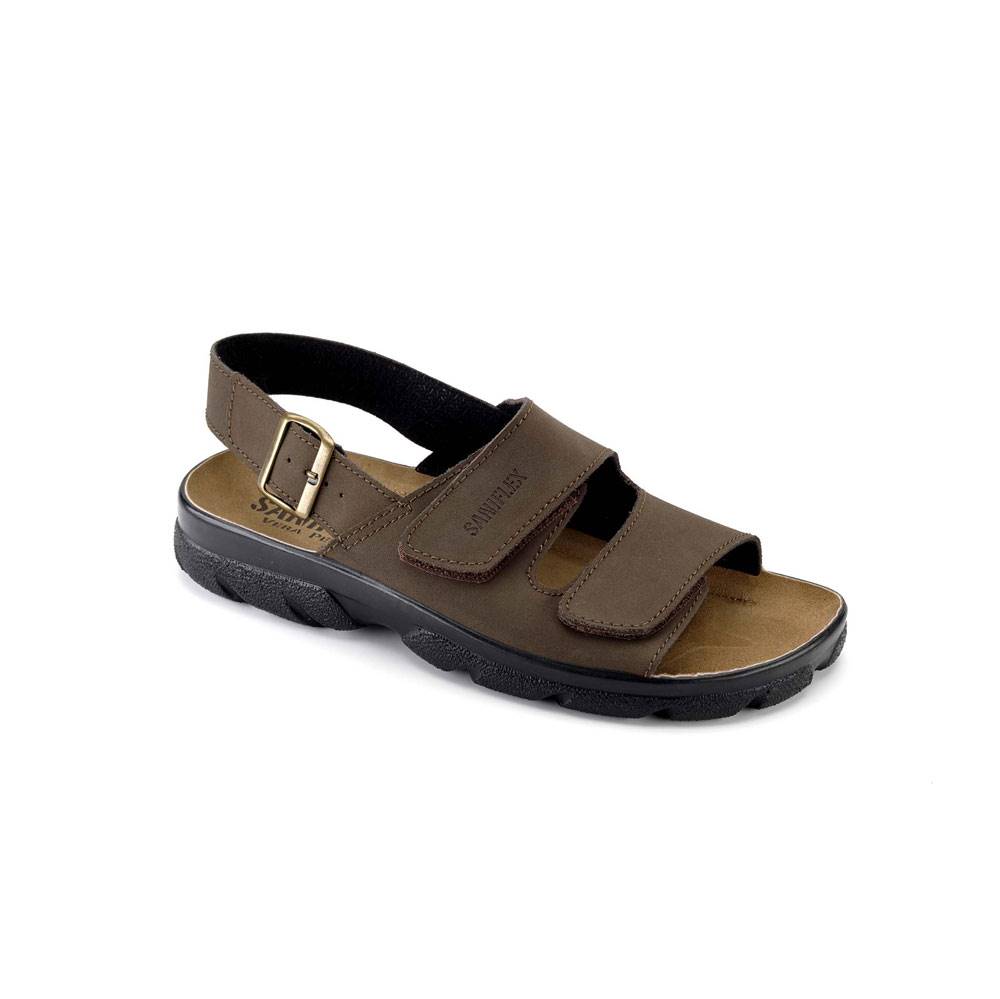 Art. 721 Summer sandal for men with velcro fastener and leather upper. Leather insole.