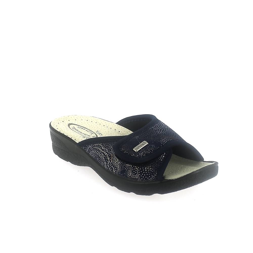 Art. 80832-10 Summer comfort  slipper for women with STRETCH upper with velcro fastener. Padded insole. Wide fit