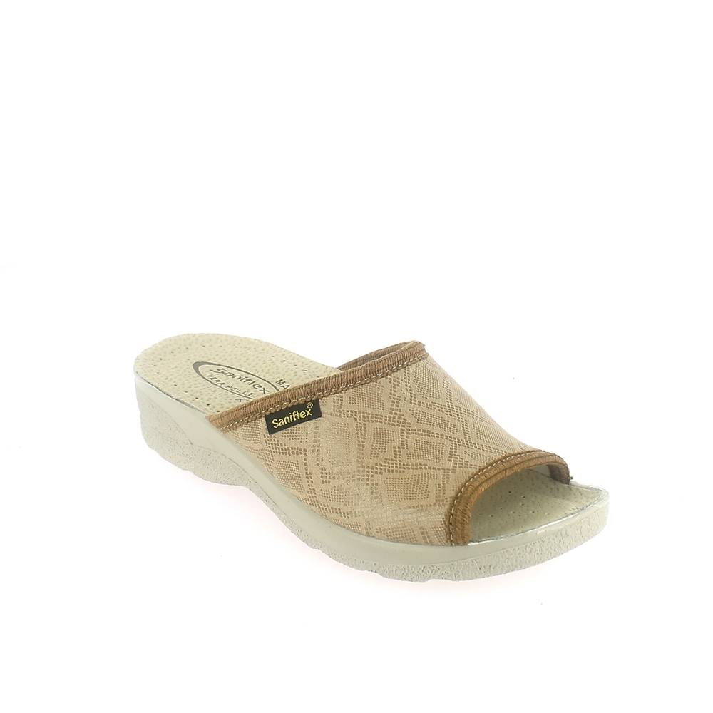 Art. 80928-10.  Ciabatta estivo donna. Tomaia ELASTICIZZATA. Sottopiede imbottito.  Calzata larga