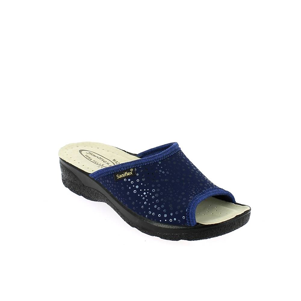 Art. 80954-10.  Ciabatta estivo donna. Tomaia ELASTICIZZATA. Sottopiede imbottito.  Calzata larga