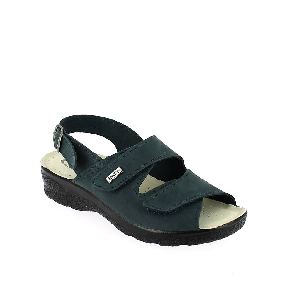 Art. 83004-10 Sandalo estivo donna. Sottopiede imbottito, Ciabatte estive, Blu, 39