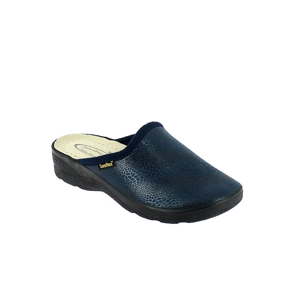Art. 8322-10 Ciabatta inverno donna ELASTICIZZATA. Tomaia scamosciata stampata. Sottopiede pelle imbottito