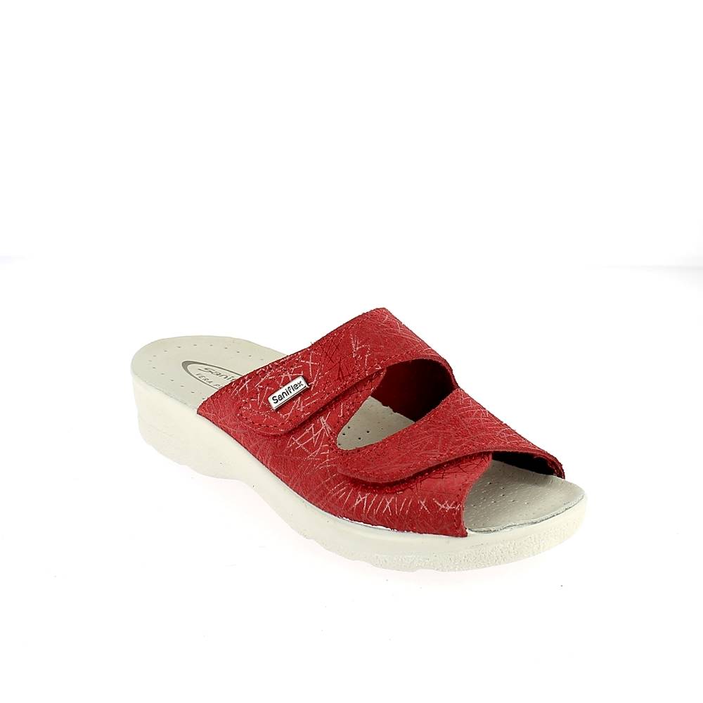 Art. 83237-10.  Ciabatta estivo donna. 2 velcri. Sottopiede imbottito.  Calzata larga