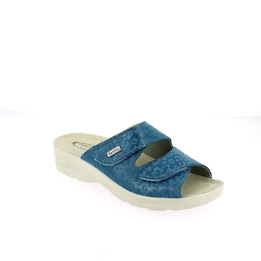 Art. 83262-10.  Ciabatta estivo donna. 2 velcri. Sottopiede imbottito.  Calzata larga