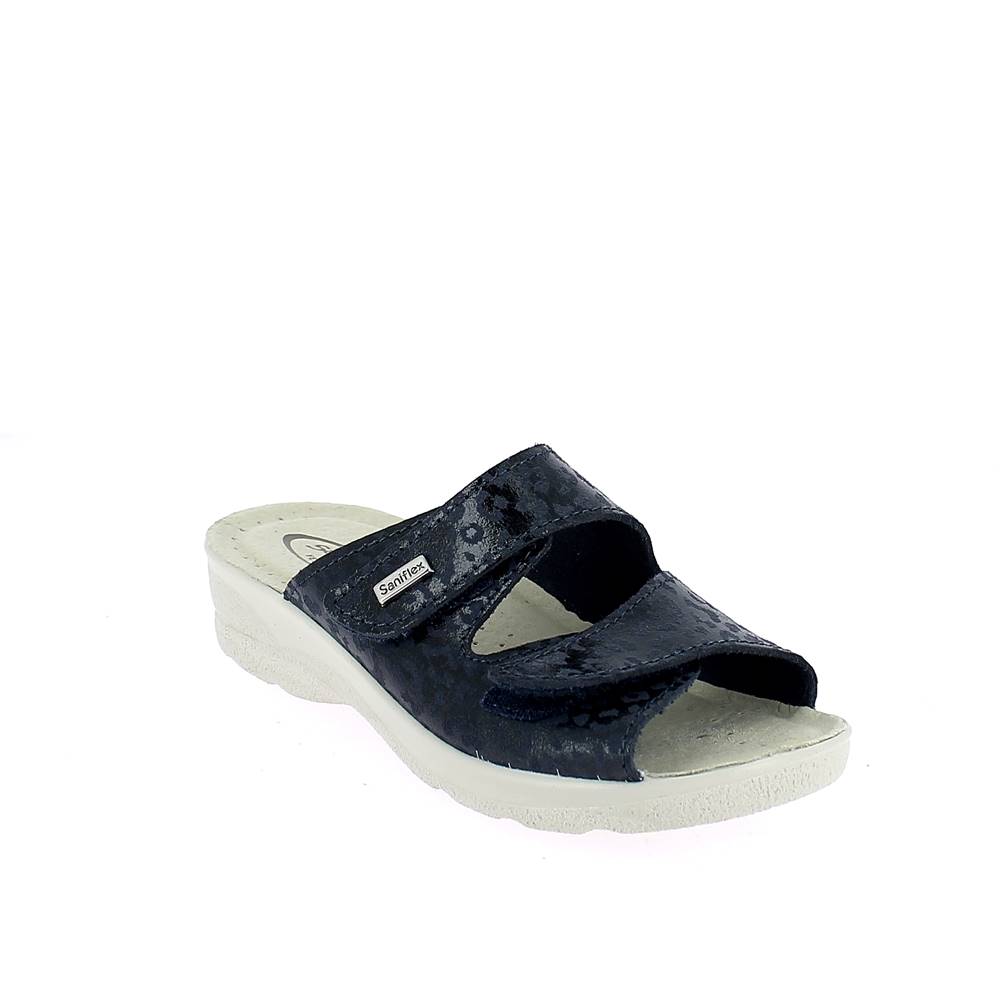 Art. 83262-10.  Ciabatta estivo donna. 2 velcri. Sottopiede imbottito.  Calzata larga