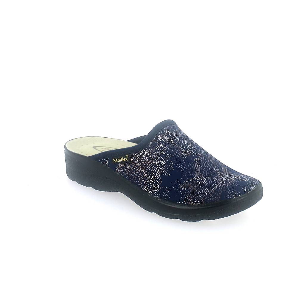 Art. 8332-10 Ciabatta inverno donna ELASTICIZZATA. Tomaia stampa laminata. Sottopiede pelle imbottito