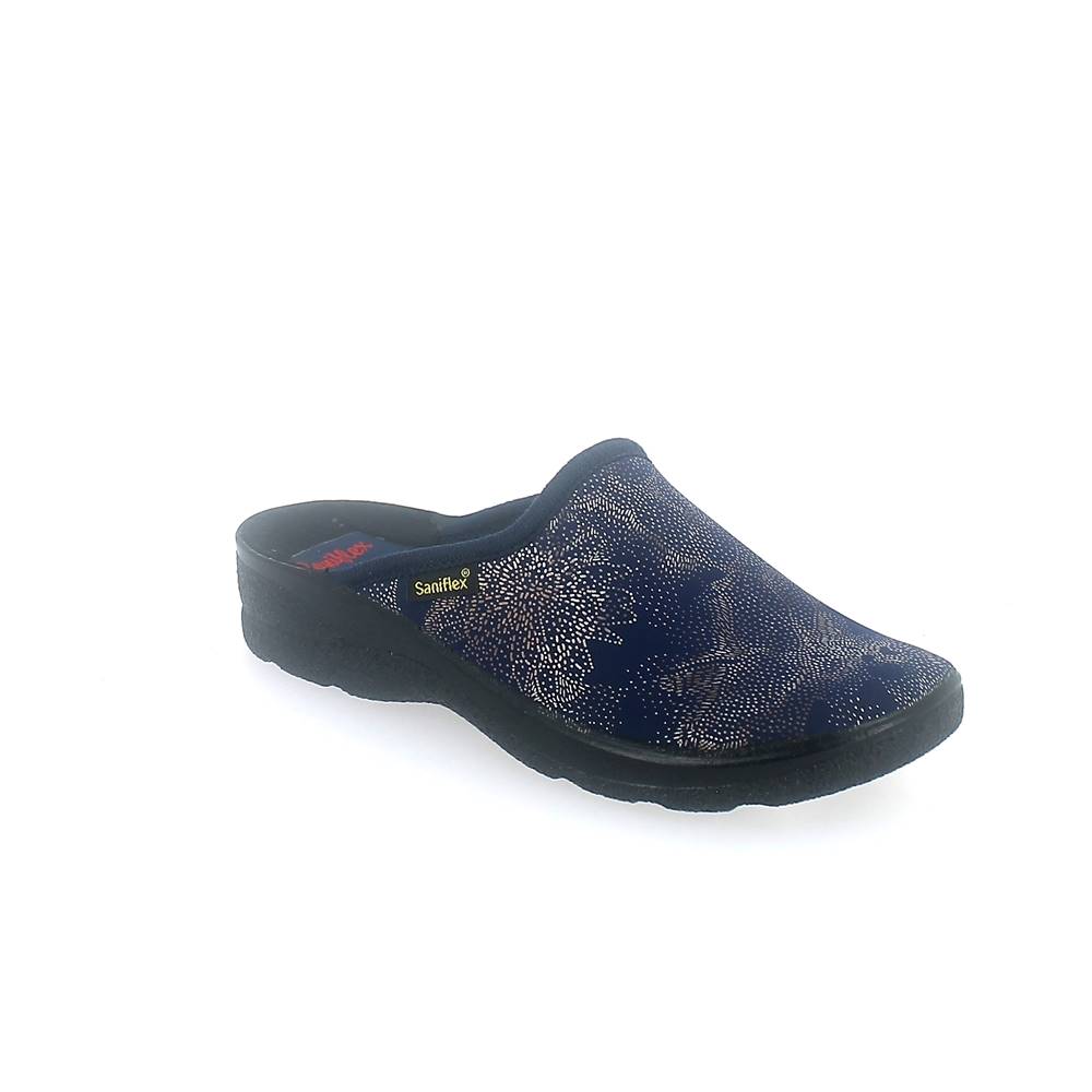 Art. 8332-3 Ciabatta inverno donna ELASTICIZZATA stampa laminata. Sottopiede feltro.