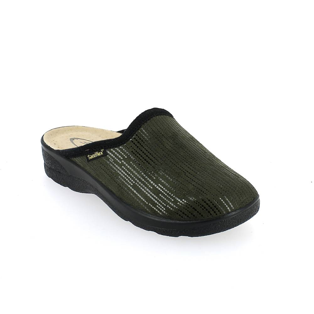 Art. 8322-10 STRETCH winter comfort  slipper for women. Suede printed upper. Padded insole.