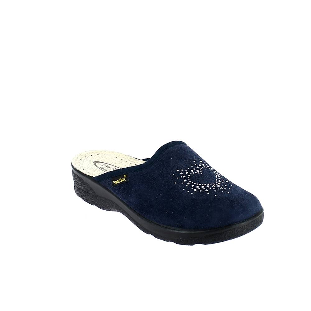 Art. 8351-10 Winter comfort  slipper for women. Suede upper+rhinestone. Padded leather insole