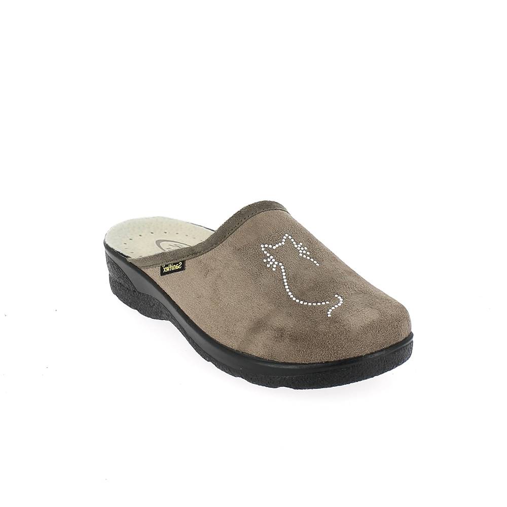 Art. 8451-10 Winter comfort  slipper for women. Suede upper+rhinestone. Padded leather insole