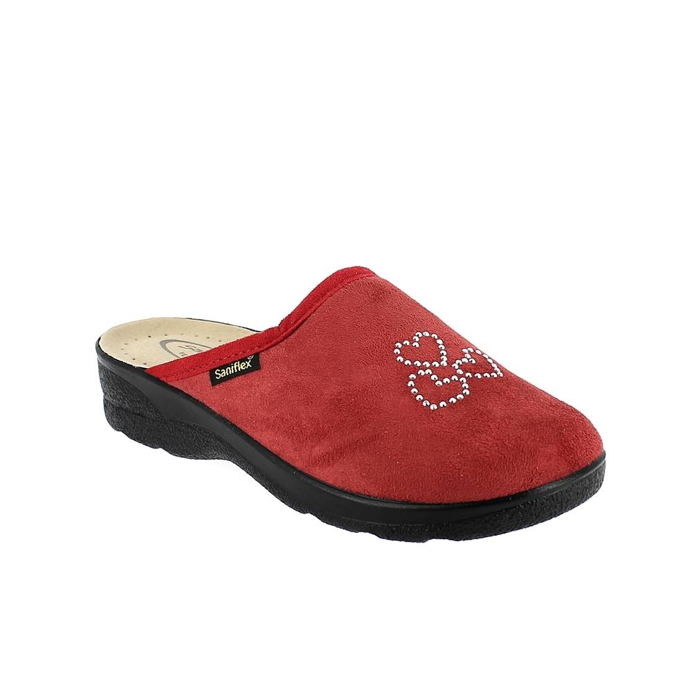 Art. 8453-10 Ciabatta inverno donna. Tomaia scamosciata+strass. Sottopiede pelle imbottito.