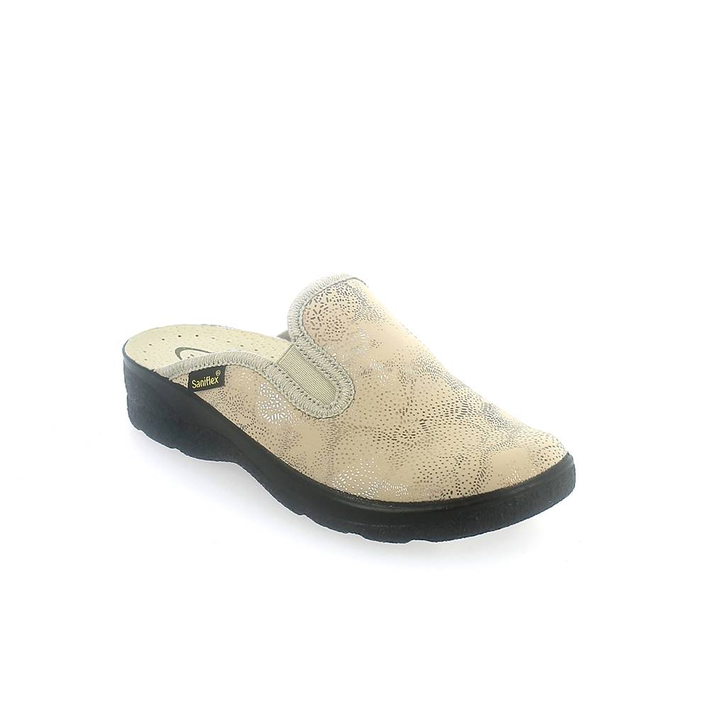 Art. 8632-10 STRETCH winter comfort  slipper for women with elastic bands. Lycra printed upper. Padded insole.