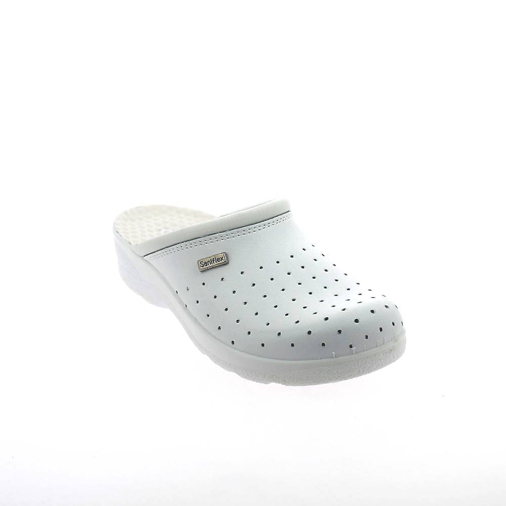"Animal free" slipper with padded insole. Closed toe perfoted model with buckle. Made in Italy "Animal free" slipper with padded insole. Closed toe perfoted model with buckle. Made in Italy