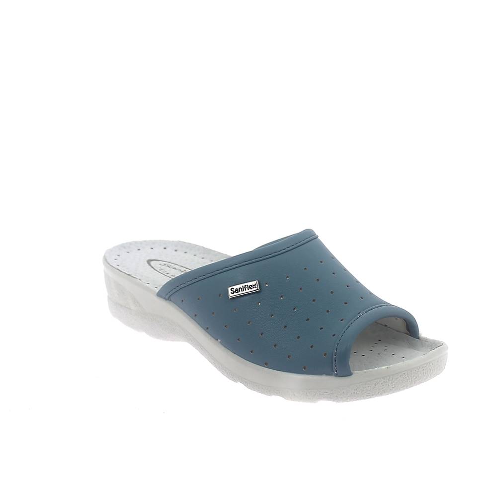 Open toe medical slipper for woman with stretch upper.