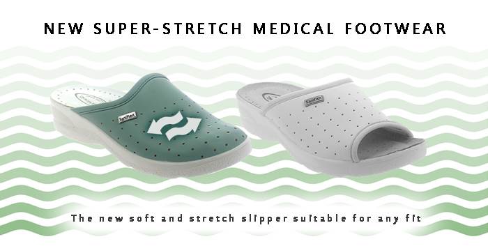 New super-stretch medical footwear
