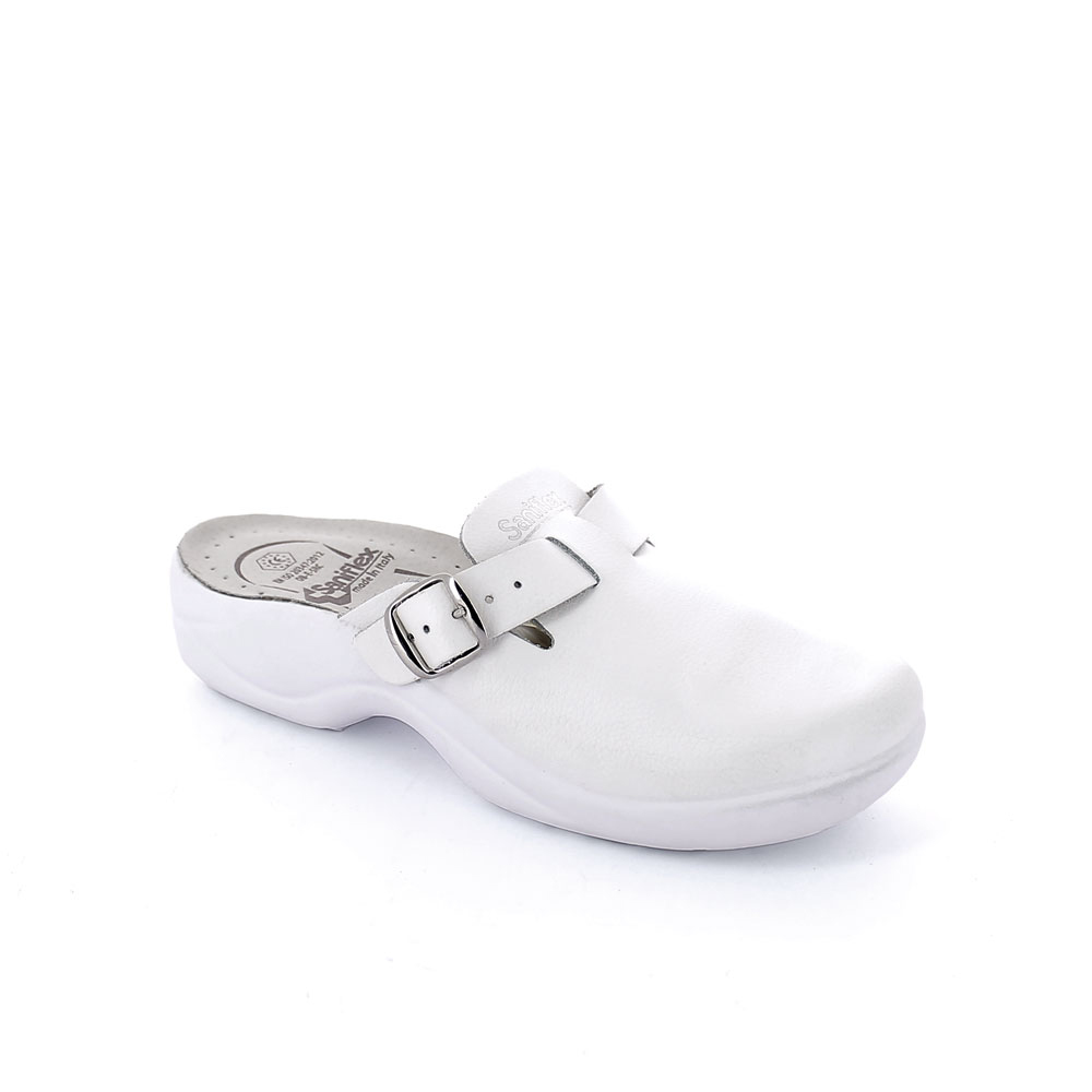 Leather upper certified medical slipper for women made in Italy