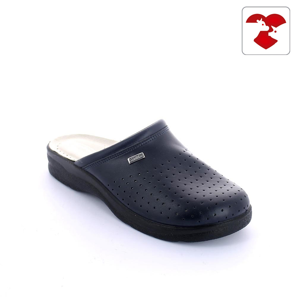 Leatherette and microfiber medical slipper for men - with padded insole 